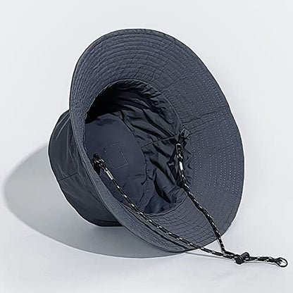 Waterproof Bucket Hat for Women and Men - UV Protection Beach Sun Hat Fishing Safari Boonie Hat Rain Hat Adjustable Packable - color: Grey - Waterproof