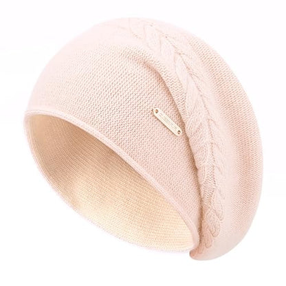 Knit Slouchy Beanie Hats for Women Cashmere Ski Cap Knitted Wool Soft Warm Winter Hat - color: B01-beige