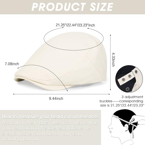 2Pcs Men's Newsboy Cap Cotton Flat Ivy Gatsby Driving Hat - color: 2b2-coffee+beige