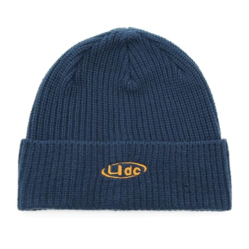 UNDERCONTROL Flexible Fit Logo Embroidery Unisex Fall Winter Thin Long Acryl Trawler Beanie Knit Slouchy Skull Ski Hat Korea - color: Flex Liquid Navy