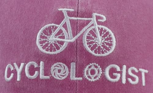 Cyclist Hat for Men Women, Classic Adjustable Cotton Cycologist Embroidered Baseball Cap - color: Pink