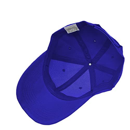 Glory Max Plain Baseball Cap Hook & Loop Strap Adjustable Solid Blank Curved Visor Hat - color: Royal Blue