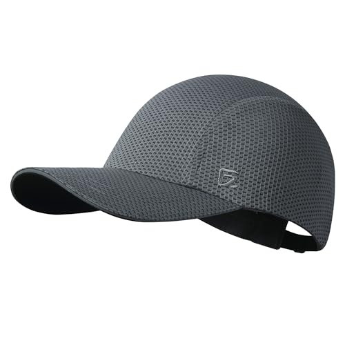 GADIEMKENSD Women's Race Day Running Cap Performance Mesh Hat - Excellent Ventilation, Lightweight, Reflective Safety - color: Dark Gray