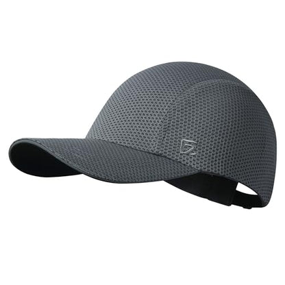 GADIEMKENSD Women's Race Day Running Cap Performance Mesh Hat - Excellent Ventilation, Lightweight, Reflective Safety - color: Dark Gray