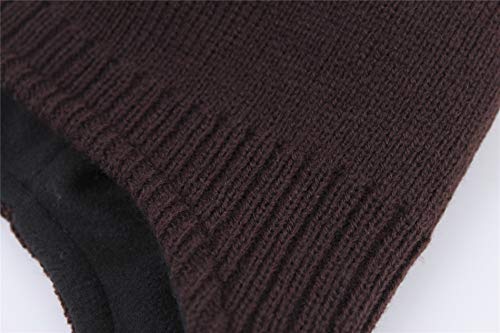Connectyle Men's Knit Winter Hat with Ear Flaps Fleece Lined Beanie Warm Knitted Skull Cap Beanies Watch Hat - color: Coffee