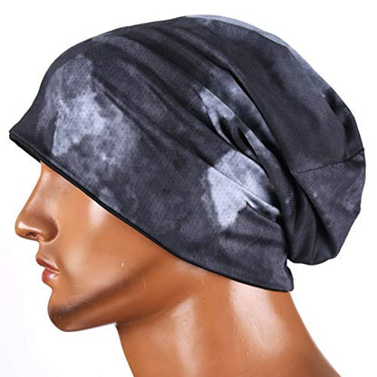 Mens Slouch Hollow Beanie Summer Skullcap B090 - color: Reversible Grey