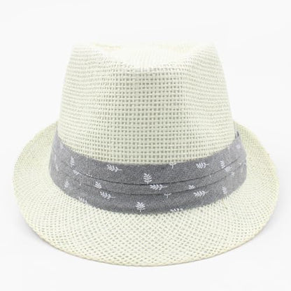 LIDHAY Straw Fedora Hat for Men Women |Short Brim Panama Sun Hat - color: White