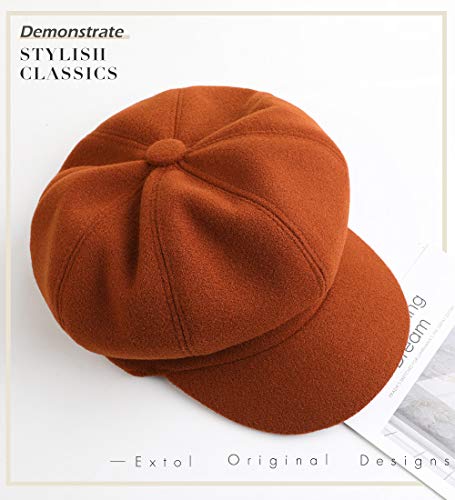Sumolux Women Beret Newsboy Hat French Cap Classic Winter - color: Orange