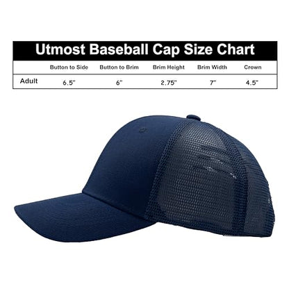 Utmost Structured Baseball Cap with Adjustable Closure - Performance Hat for Outdoor Activities - color: 1pc Navy/Mesh