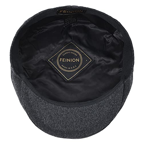 FEINION Men's Wool Tweed Newsboy Ivy Cap Gatsby Golf Flat Hat - color: Dark Grey, size: 7 1/4