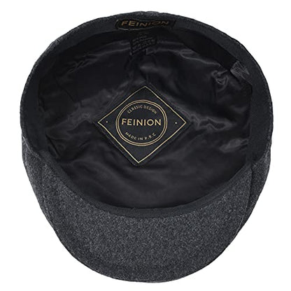 FEINION Men's Wool Tweed Newsboy Ivy Cap Gatsby Golf Flat Hat - color: Dark Grey, size: 7 1/4