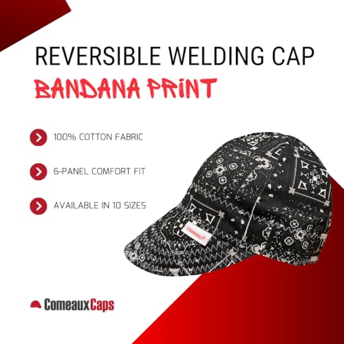 Comeaux Caps Reversible Welding Cap - color: Black, size: 7 5/8