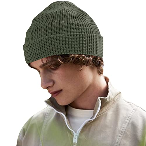 Beechfield B52N Organic Cotton Waffle Beanie - color: Olive,green