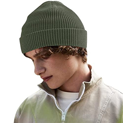 Beechfield B52N Organic Cotton Waffle Beanie - color: Olive,green
