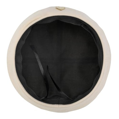 CHIC DIARY French Cotton Beret Hat for Women Adjustable Winter Beret Cap - color: Beige - One Size