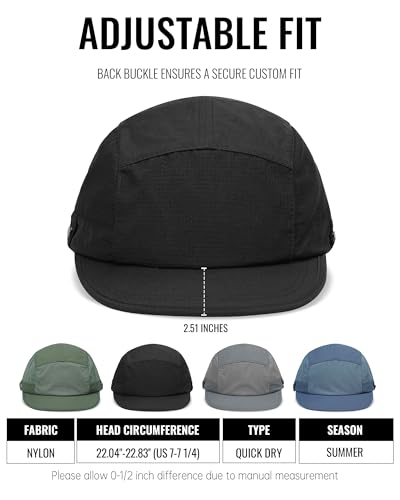 CLAPE Snapback 5 Panel Hat for Men Flat Bill Funny Trucker Hats Running - color: Wbqsg1-black