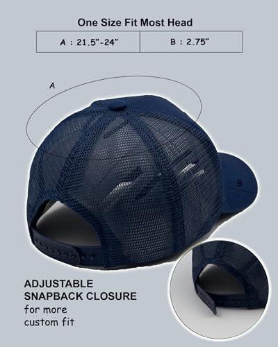 Utmost Structured Baseball Cap with Adjustable Closure - Performance Hat for Outdoor Activities - color: 1pc Navy/Mesh
