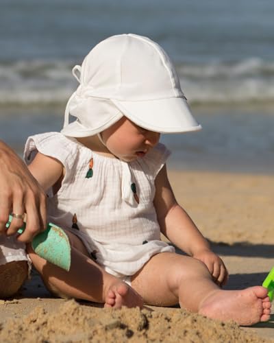 FURTALK Baby Sun Hat UPF 50+ UV Ray Sun Protection Cotton Toddler Hats for Boys Girls - color: 02-white, size: 0-6 Months