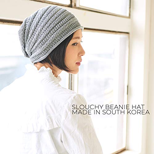 CHARM Extra Slouchy Summer Beanie for Men - Women Baggy Hipster Knit Cotton Slouch Hat - color: Black