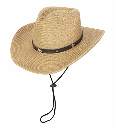 Toddler Straw Cowboy Cowgirl Hat for Boys Girls Western Straw Sun Hat with Chin Strap (2-4T;5-9T) - size: 5-9 Years