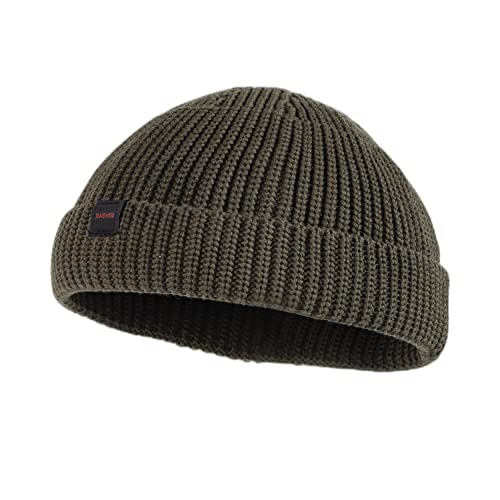 Fisherman Beanie Hats for Men Women,Knit Trawler Skull Cap,Watch Cap,Spring Fall Winter Warm Short Hats - color: (Cotton)-olive Branch-m
