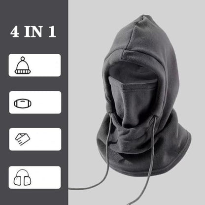 Winter Fleece Ski Mask for Men Women Balaclava Face Mask Windproof Thermal Hood Winter Full Face Neck Cover Warmer - color: Grey No Logo
