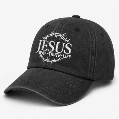 Man of God Husband Dad Embroidered Hat Camping Caps for Women - color: Jesus Way Truths Life 33