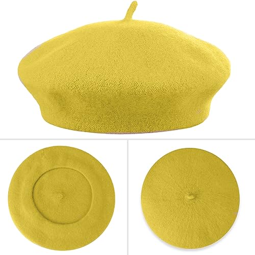 French Beret Hats for Women - Classic and Stylish Women's Beret Collection for Effortless Chic, Perfect for Any Occasion - color: Yellow