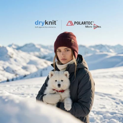 Winter Beanie Hat Ear Flaps Waterproof Merino Wool Fleece Men Women - color: Red, size: Medium-Large