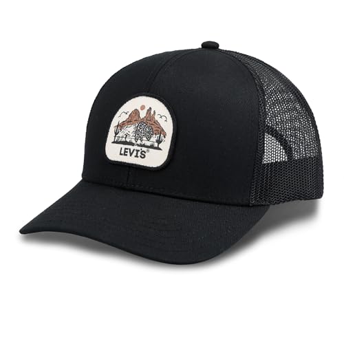 Levi's Men's Classic Style Logo Trucker Hat - Adjustable Lightweight - color: Black