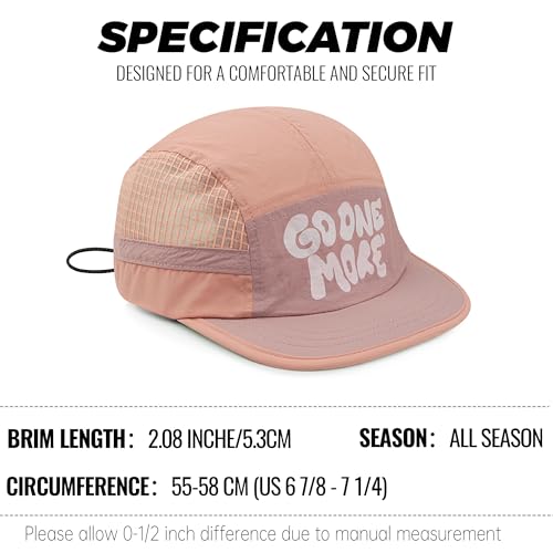 Clakllie Quick Dry 5 Panel Running Hat Breathable Mesh Hat Two-Tone Short Brim Hats Lightweight Baseball Cap Summer Sport Cap - color: Cdus-bssd2504-peach