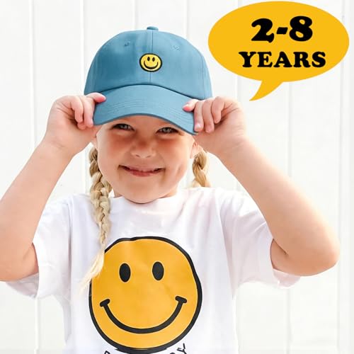 SONMONY Toddler Hat Smile Face Kids Baseball Cap Adjustable Cute Hat 3-12Y - color: Blue