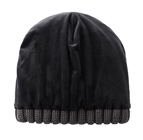 Home Prefer Mens Winter Hat Wool Fleece Lined Knit Beanie Hat Warm Stocking Caps - color: Dark Grey