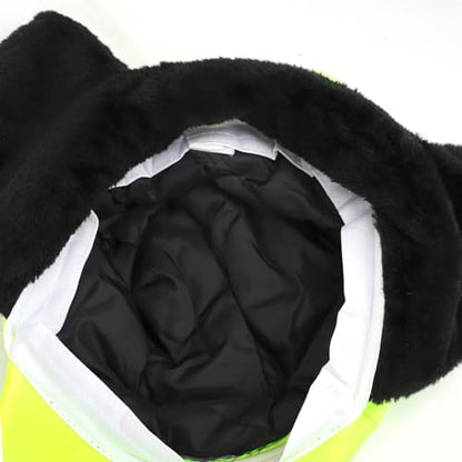 High Visibility Winter Ski Cap Warm Fleece Lined Pilot Visor Cap Windproof Earflap Peruvian Hunting Trapper Hat - color: Orange