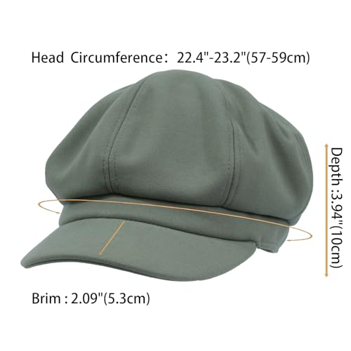 Women's Newsboy Hats Fashion Vintage 8 Panels Visor Beret Cabbie Cap Ladies Paperboy Cap - color: 2beige+coffee+green