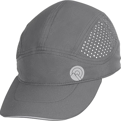 OutdoorEssentials Running Hat - Breathable Running Hats for Women & Men - Jogging Exercise Hiking Cap - Trail Baseball Tennis - color: Gray