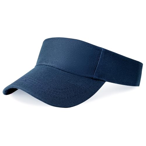 Rbenxia Adjustable Sport Visors Sun Visor Hats Cap Visors Women Men - color: Navy Blue