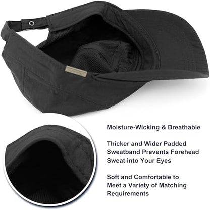 Loneshark Water Resistant Military Hat Quick Dry Cadet Cap Army Flat Top - color: Sport-logo-black