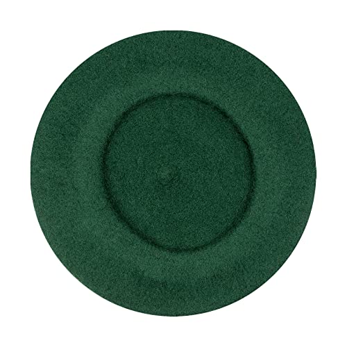 Gllutt Women Wool Beret Hat French Style Solid Color - color: Dark Green