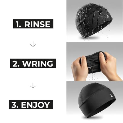 Helmet Liner Sweat Wicking Skull Cap Beanie. Ultimate Performance Moisture Wicking. Fits Under Helmets - color: American Black