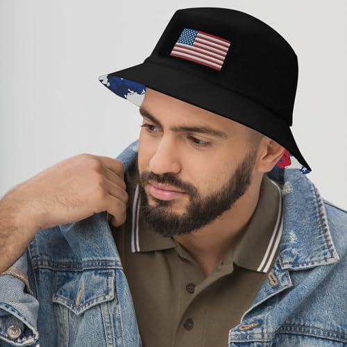 Bucket Hat for Men Women Funny Holiday Fishing Hat Cute Fisherman Cap - color: Usa Cmf