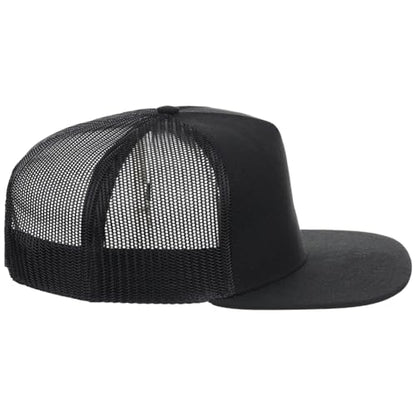 Lids Blank Essential 5-Panel Trucker Adjustable Snapback Hat - color: Black