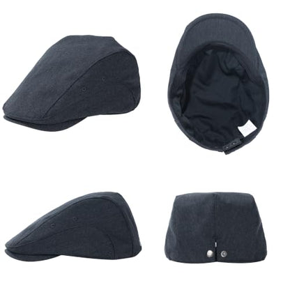 Newsboy Cap for Men Adjustable Flat Ivy Cabbie Gatsby Cap Driving Hunting Hat - color: B-darkgrey, size: Medium