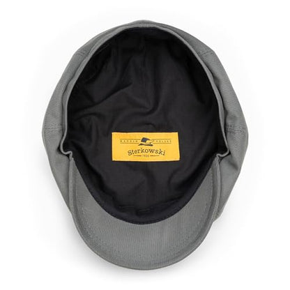 Sterkowski Shelby Paperboy Hat | 100% Softened Cotton Newsboy Cap for Men | 8 Panel Peaky Style - color: Graphite Gray, size: 6 3/4