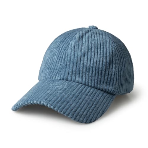 CHOK.LIDS Corduroy Baseball Cap Dad Hat Adjustable Polo Style Curved Brim - color: Azure