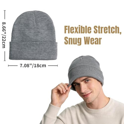 NPQQUAN 2 Packs Beanie for Men Women Winter Hats for Mens Beanie Skull Cap - color: White+white