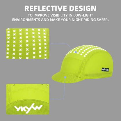 YKYWBIKE Cycling Cap for Men & Women,Sun Protection Cycling Hat Under Cycling Helmet,Cooling Helmet Liner with Sun Visor - color: Yellow