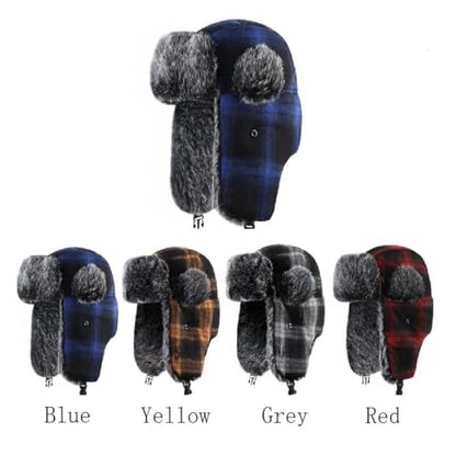 ASWER Trapper Warm Russian Trooper Hat Winter Skiing Cap Women Men Windproof - color: Y-blue