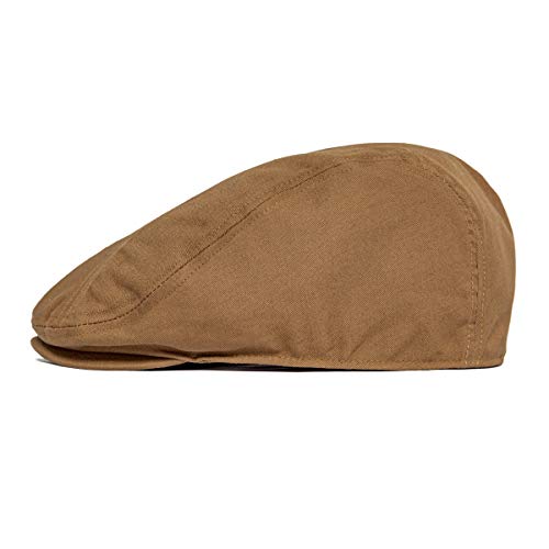 BOTVELA Men Cotton Twill Newsboy Flat Hat Fitted Cap - color: Brown, size: 7 5/8