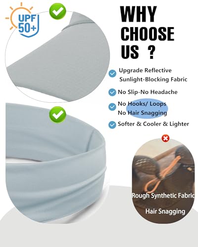Cooling Sun Stretchy Visor Hat for Men Women,Soft Headband Visors - color: 1-light Grey